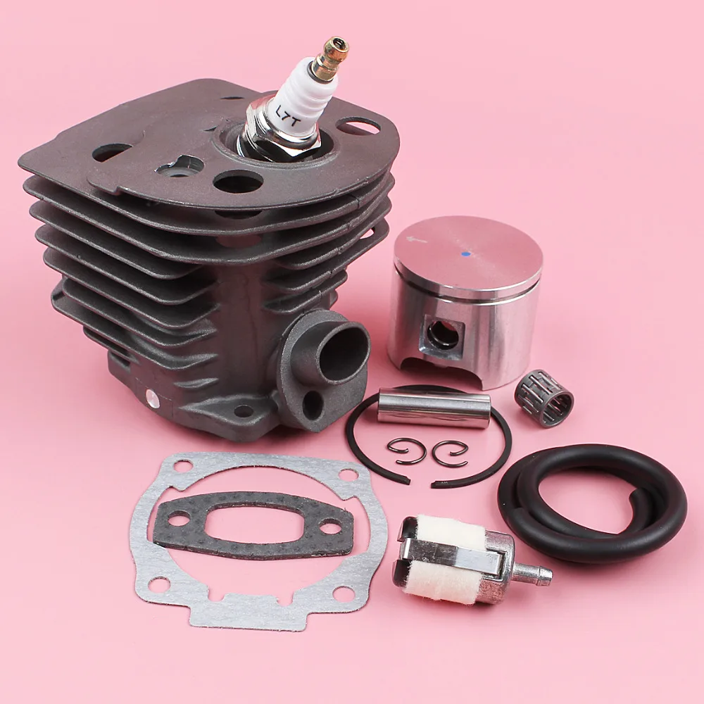 Cylinder Piston Fuel Filter Line Spark Plug Gasket Kit For Husqvarna 55 51 Chainsaw Garden Tool Part 46mm бензопила