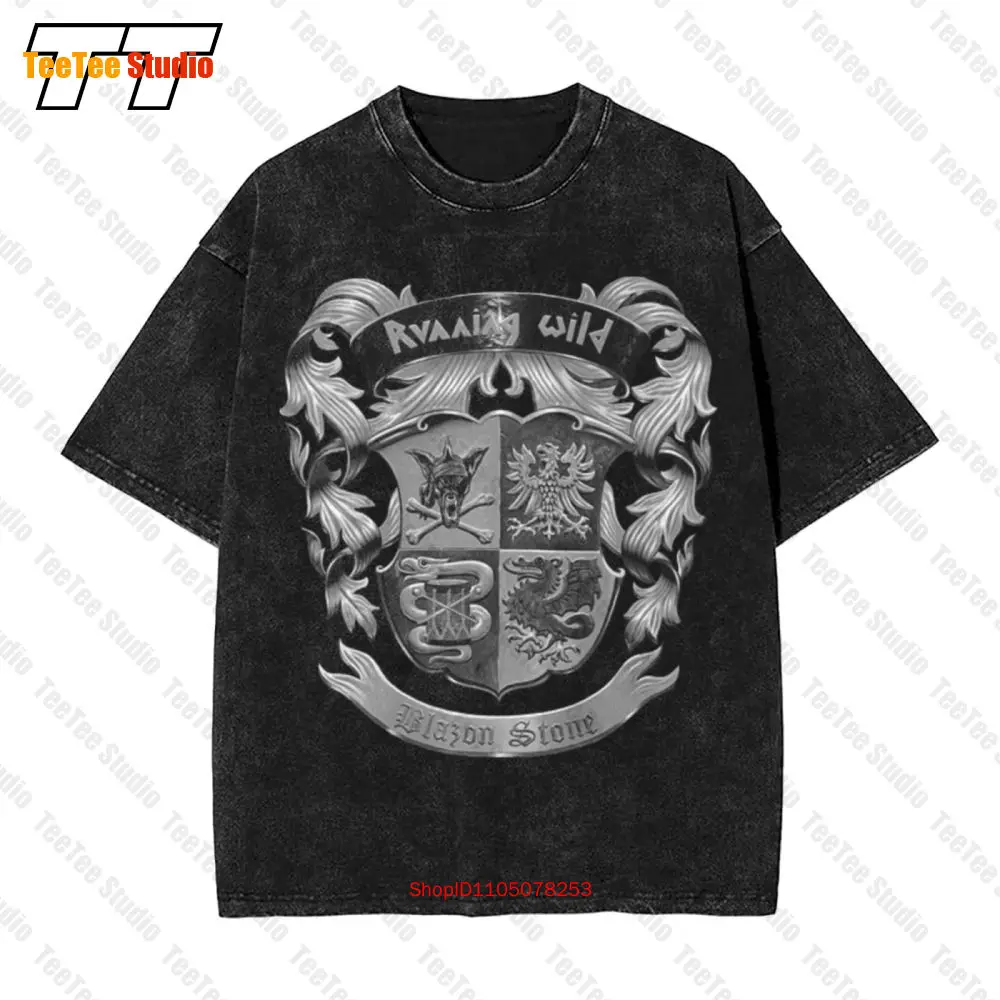 Running Wild Blazon Stone Album Vintage camiseta extragrande 7YPF