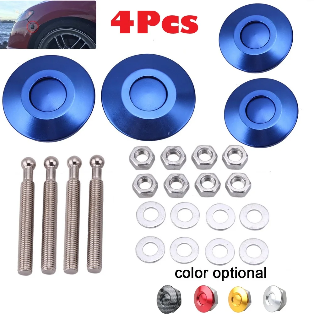 4-teiliges Set 25/30/32mm Auto-Druckknopf Motorhauben-Verschluss Schnellverschluss-Clip-Kit Aluminium Motor-Außenteile Universal – Detail 4