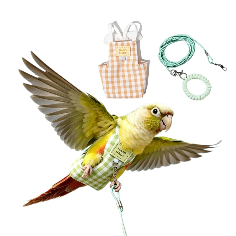 Bird Diaper Flight Suit with Leash Rope Parrot Diaper Flight Suit Bird Diaper Reusable Flight Suit for Parakeet Cockatiel