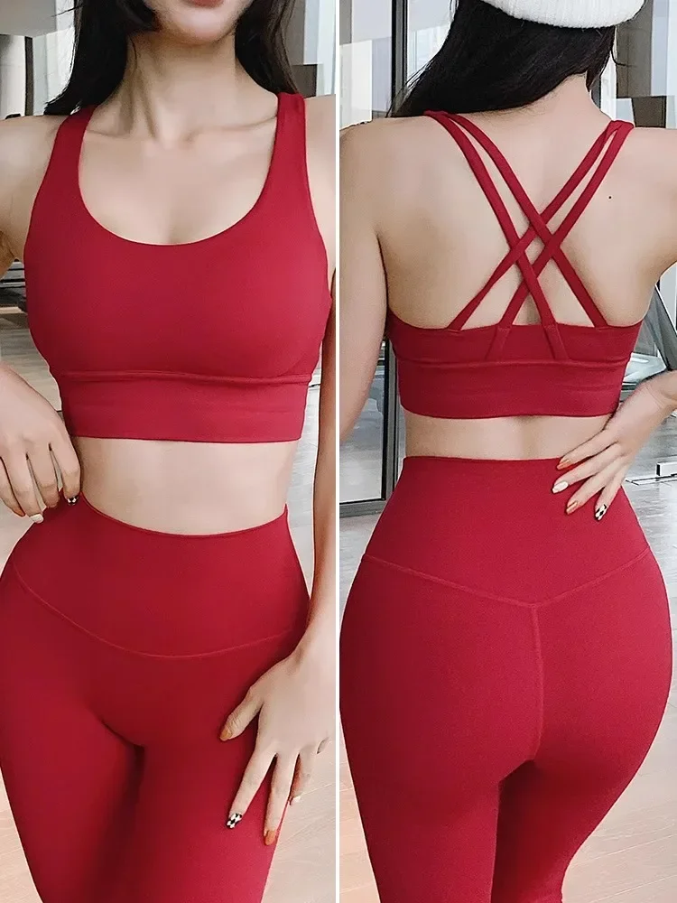 

Новинка 2024, спортивный бюстгальтер с перекрестной спиной для йоги, бюстгальтер пуш-ап, ударопрочное нижнее белье для фитнеса, тренажерного зала, фитнеса, укороченные топы, Женские Простые бюстгальтеры для йоги и тренировок