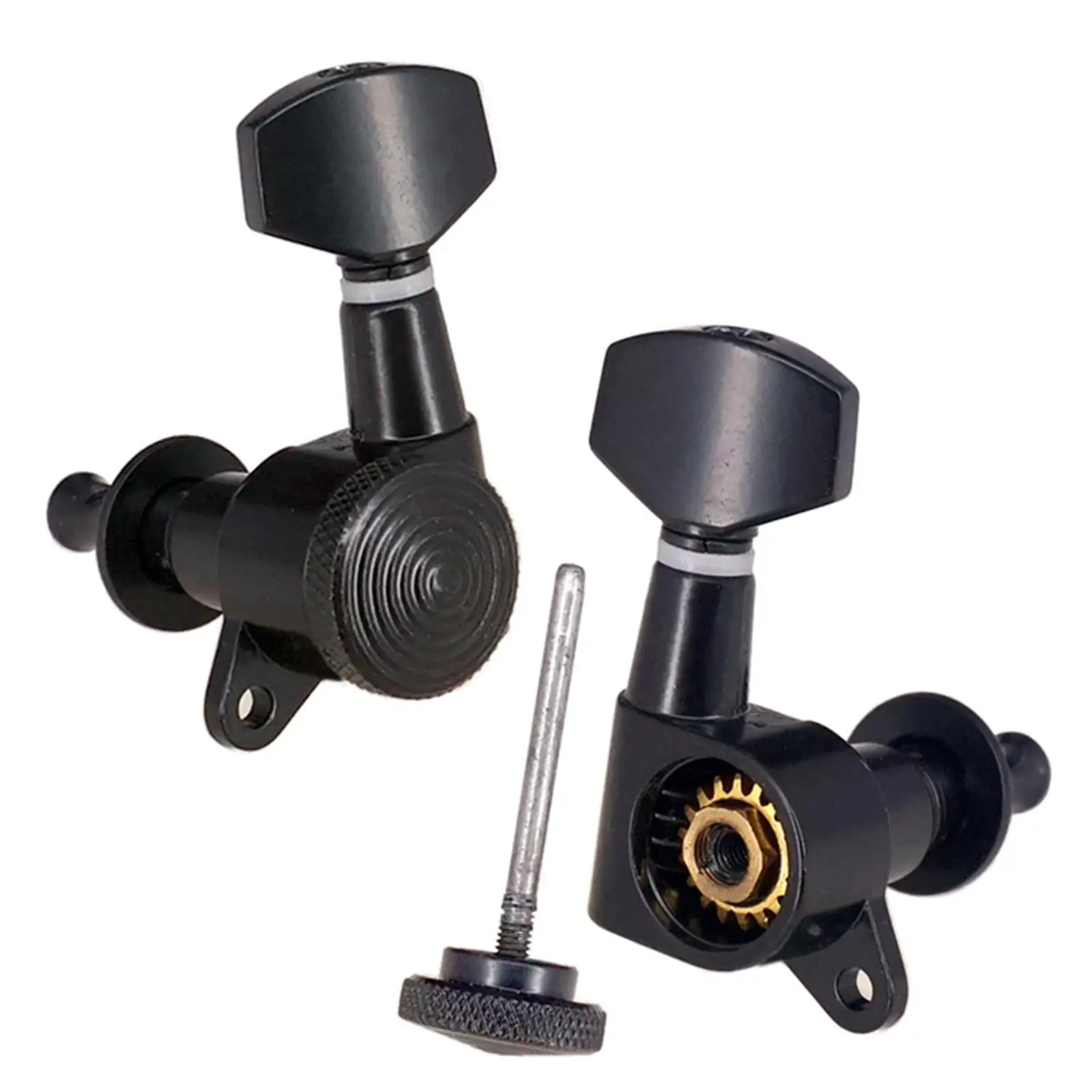 6 Inline Locking Guitar Tuning Pegs Black Alloy Machine Heads Keys for Electric Guitar Accessories