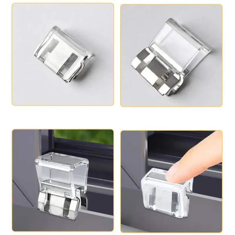 6PCS Multifunctional Safety Lock Child Limit Lock Window Limit Lock No Punching And Anti Pinch Hands Multifunctional Small Clip