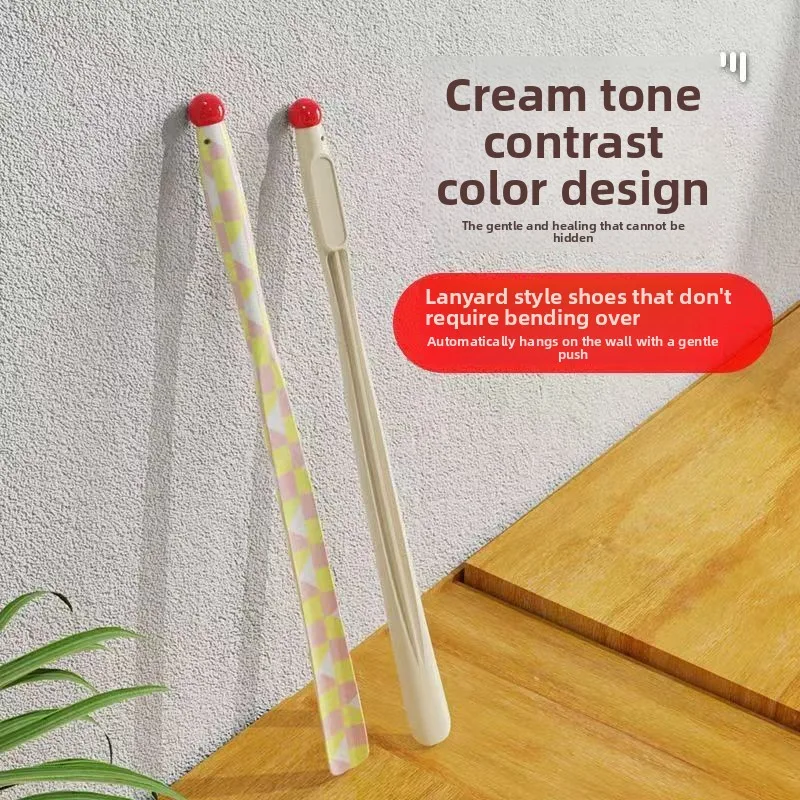 Long Handled Shoe Horn Extended Anti Bending Shoe Lifter Helper for Elderly Pregnant Women Daily Shoe Care Accessories