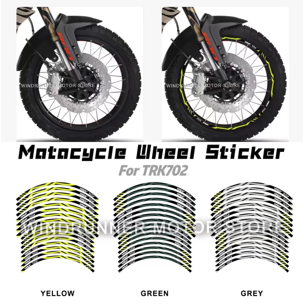 For Benelli TRK702 2023 2024 Stickers Motorcycle Wheel Rim Sticker Hub Stripe Tape Decal Accessories waterproof 17/17 Inch