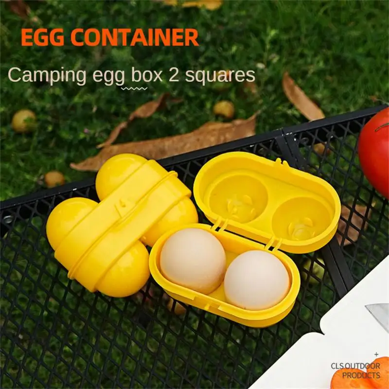 Mallette de rangement portable pour camping en plein air, conteneur en plastique, boîte à deux œufs, support de cuisine, randonnée, pique-nique, tout neuf
