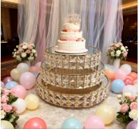 10pcs)Wedding gold silver metal 3 layers cake stand table crystal centerpieces flower qq517