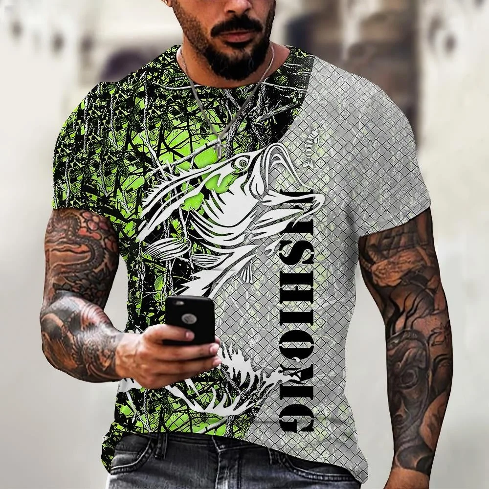 Men T-Shirt Carp 3D Printing Clothing Summer Short Sleeve Tops Casual Man T Shirt Crew Neck Streetwear Y2k T-Shirt Men's Clothes