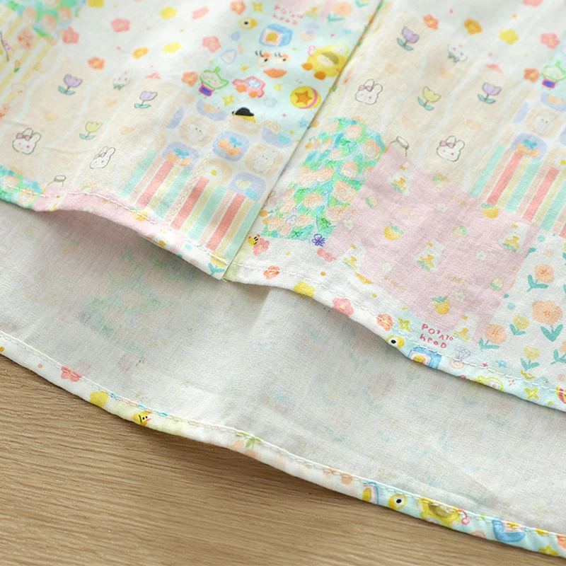 ربيع الخريف الأزهار الكرتون المطبوعة بلوزات بأكمام طويلة ملابس حريمي عادية الحلو جيب كبير الإناث قمصان قطنية وبلوزات K111 #5