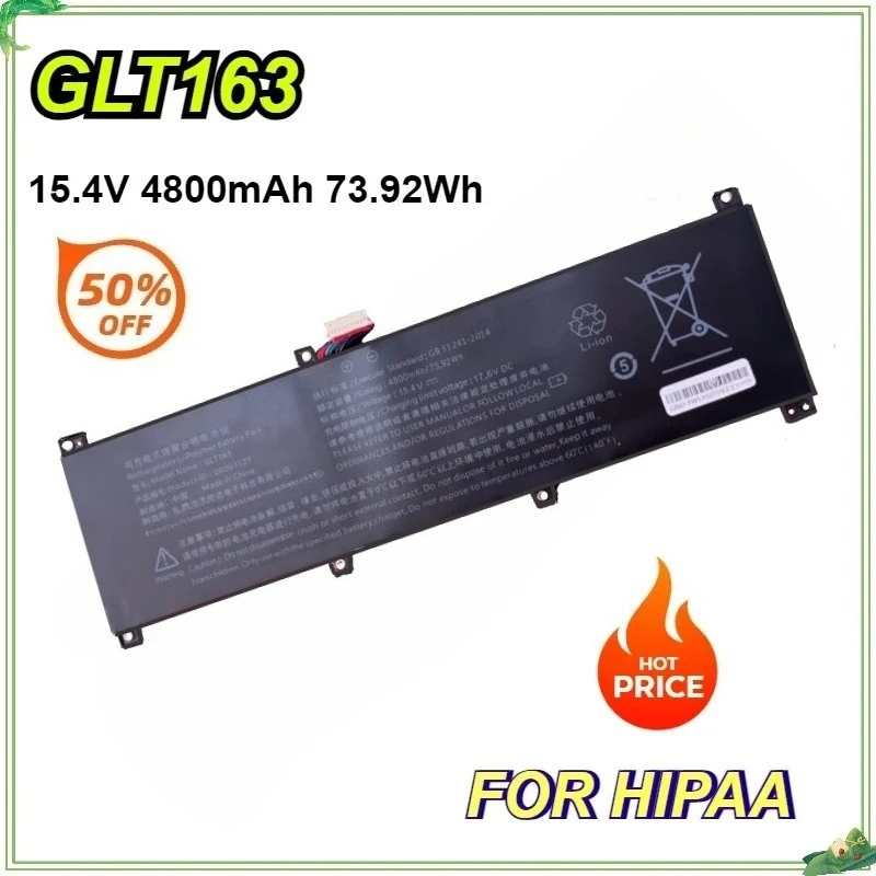 

GLT163 Laptop Battery for HIPAA SH56 20201127 K8 P03 Bateria 15.4V 4800mAh 73.92Wh Replacement Battery