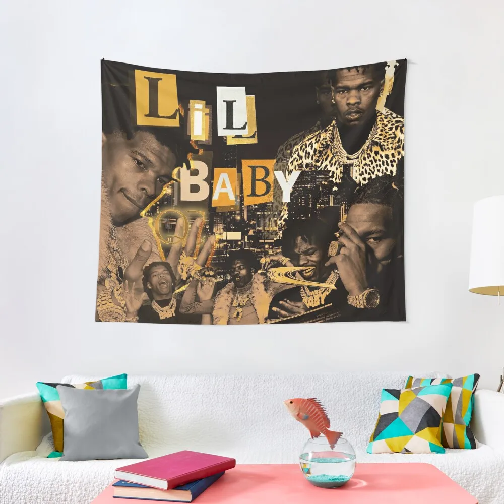 

Lil Baby Gold Standard Collage Tapestry Living Room Decoration Room Decorations Aesthetics Tapestry