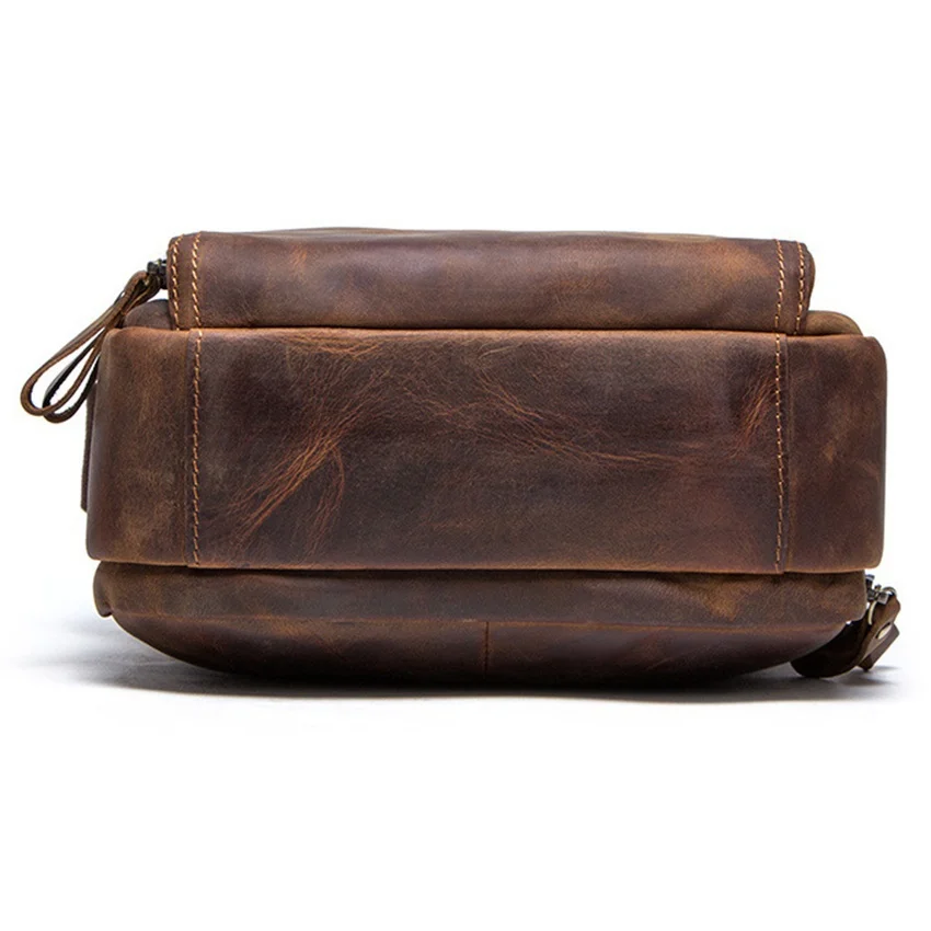New Retro Cow Leather Men's Shoulder Bag Leisure Sling Bag Business Crossbody Bags Large Capacity Messenger Bag