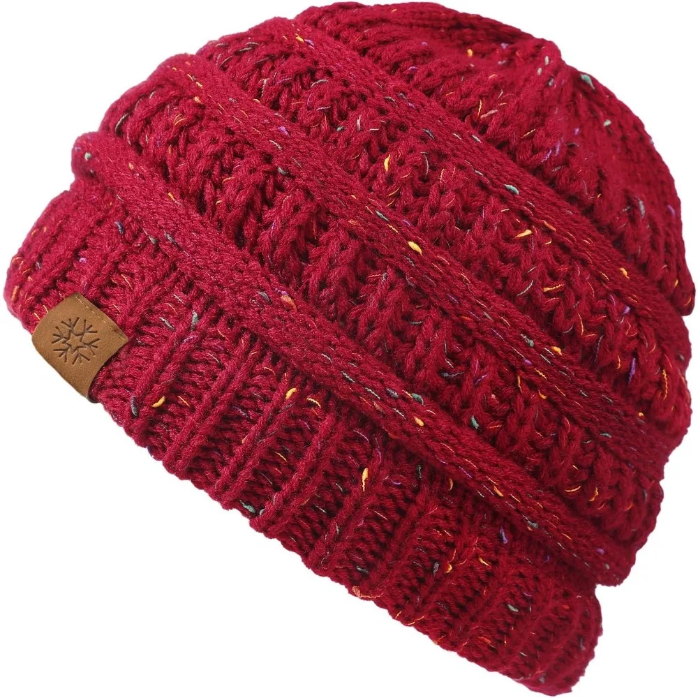 

Women's thick and soft warm winter cap, casual knitted cap, cute elastic knitted cap