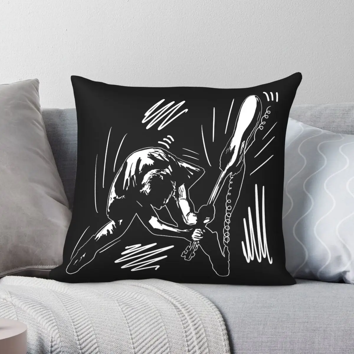 Clash Band London Calling Square Pillowcase Polyester Linen Velvet Printed Zip Decor Throw Pillow Case Car Cushion Cover 18