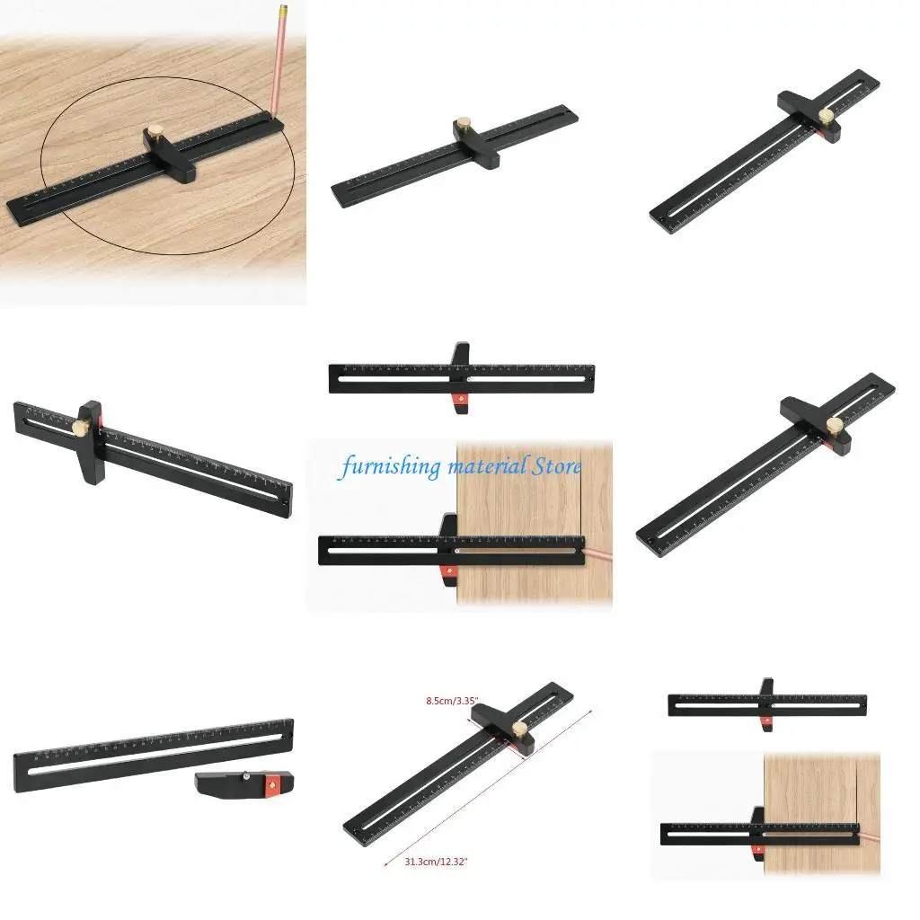 

Y5GD Woodworking Drawing CompassCirculars Drawing Tool Hole Ruler Woodworking