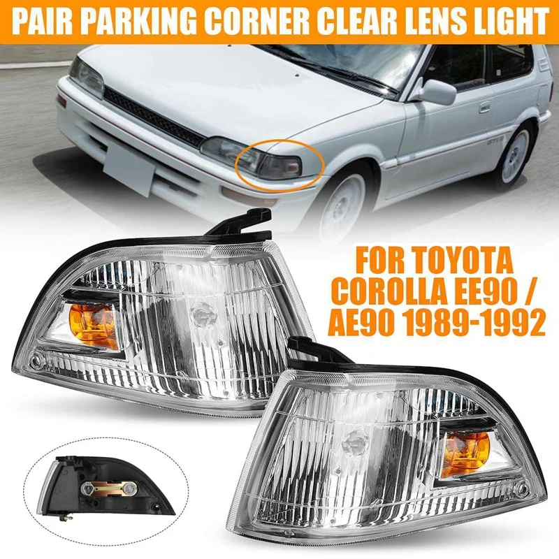 1 Pair Car Front Corner Lamp Signal Lamp Light For Toyota Corolla EE90 AE90 1989 1990 1991 1992