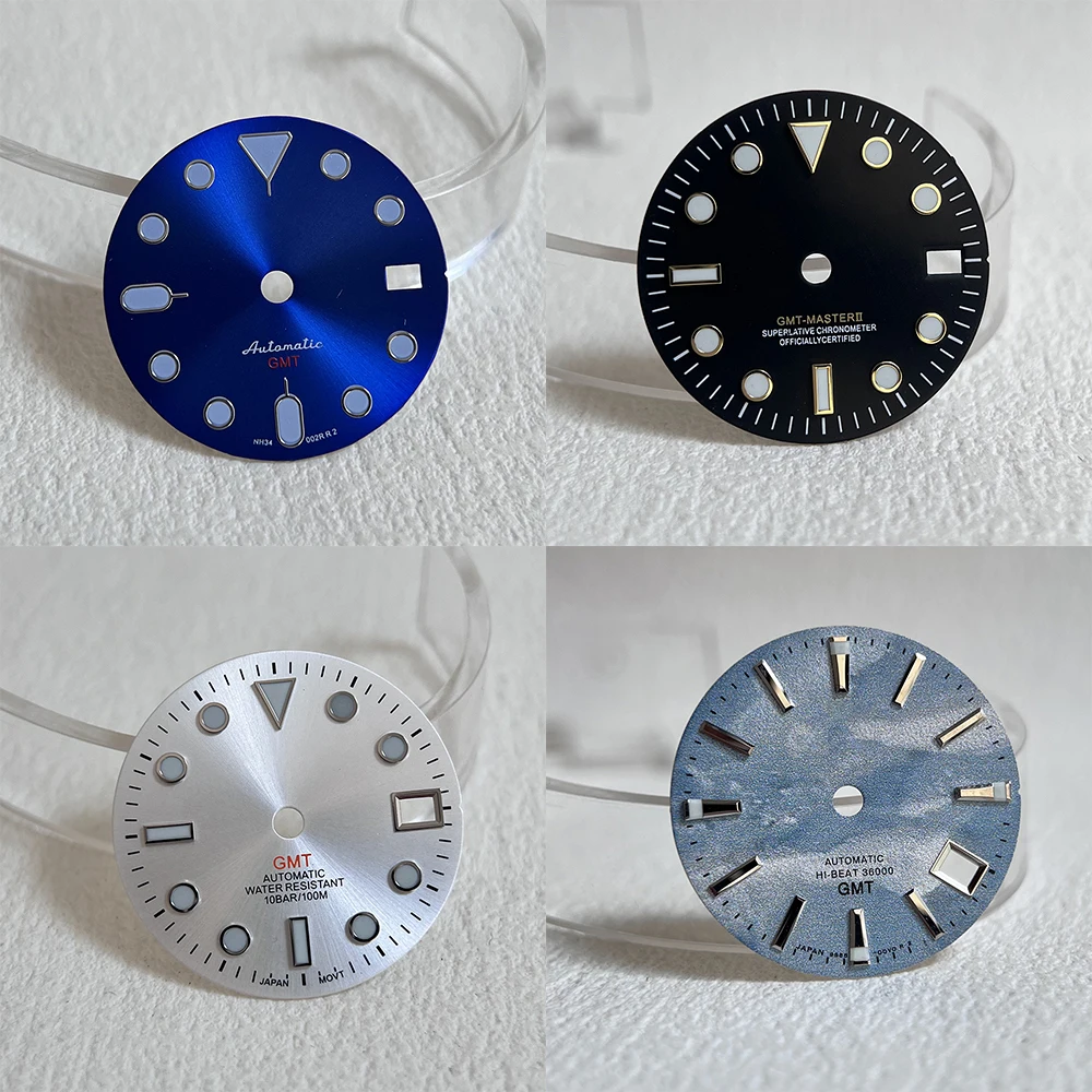 NH34/NH35 28.5mm Dial With Sun Texture Single Calendar With Luminous Dial Suitable For NH34/NH35 Movement Watch Replacement Part