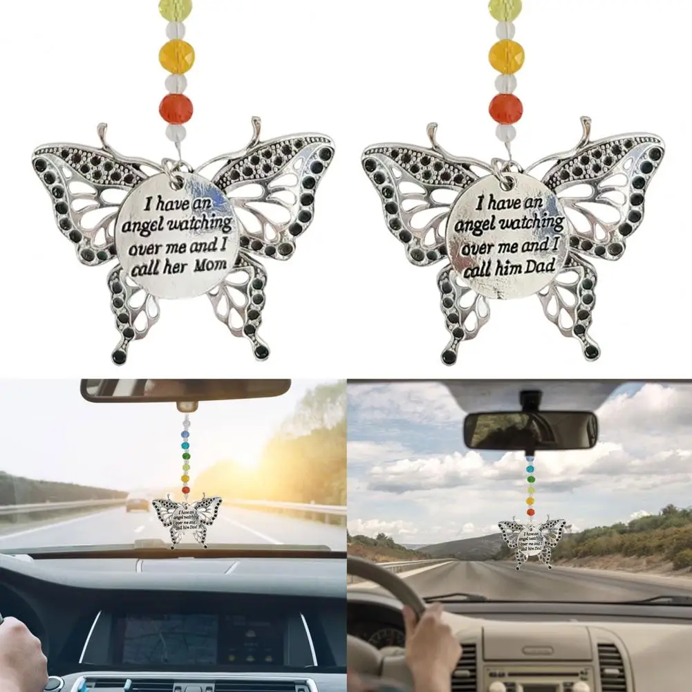 Butterfly Pendant  Eye-catching Creative Shape 2 Styles  Butterfly View Mirror Charms Car Interior Pendant Car Supplies