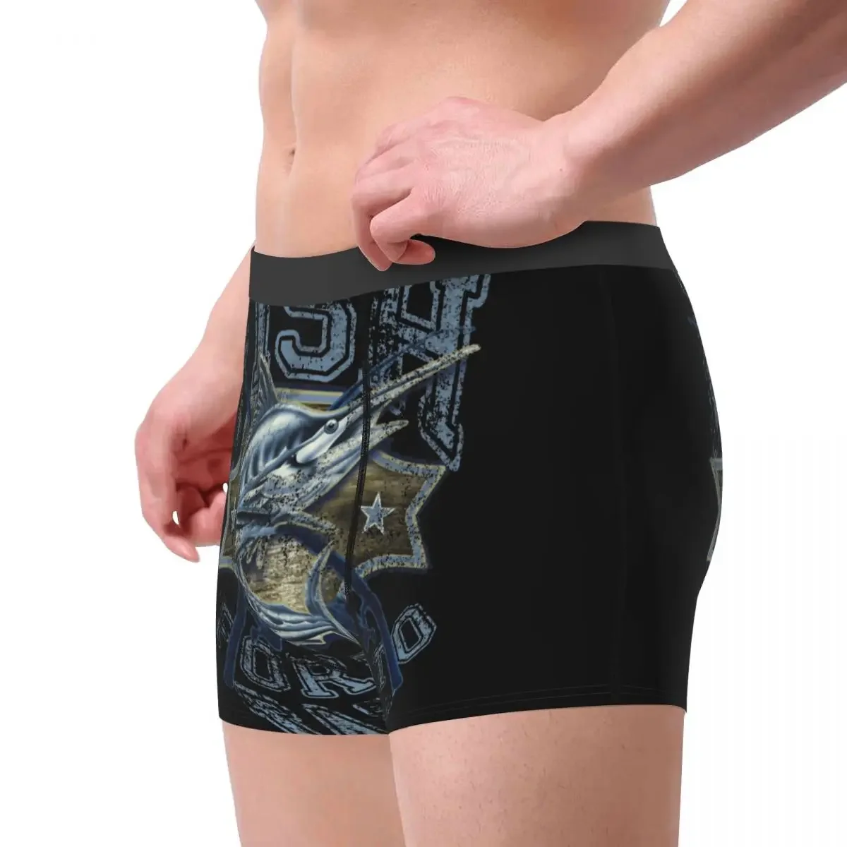 Men Boxer Shorts Panties Born To FISH Forced  Work Fishing Fisherman (2) Breathable Underwear Homme Funny Underpants