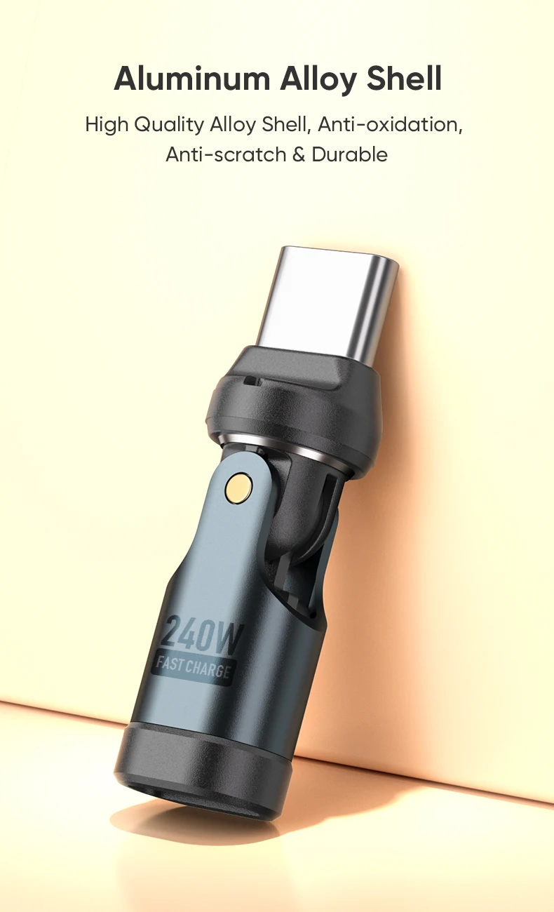 AUFU PD240W OTG USB C to Type C Adapter 540 Rotation Type-C Male to Female Converter for Macbook Xiaomi Samsung OTG Connector
