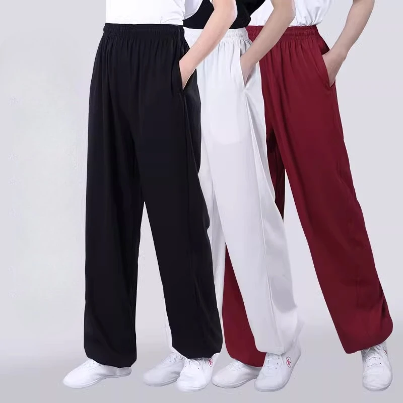 

Unisex Tai Chi Martial Arts Pants Spring and Autumn Cotton Linen Breathable Kungfu Trousers Traditional Morning Exercise Pants