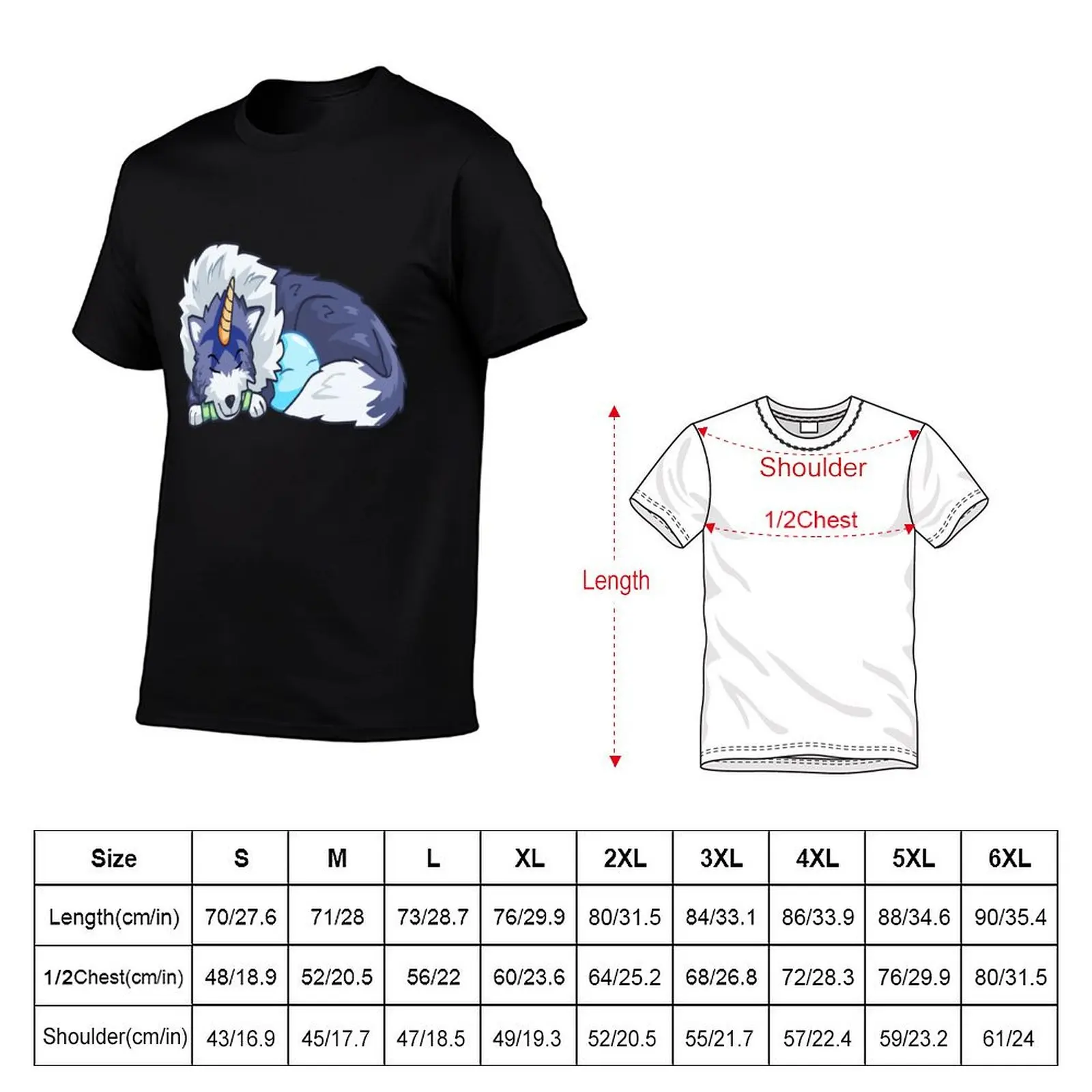 That Time I Got Reincarnated as a Slime - Ranga and Rimuru Sleeping T-Shirt Casual Minimalist Short Sleeve Top