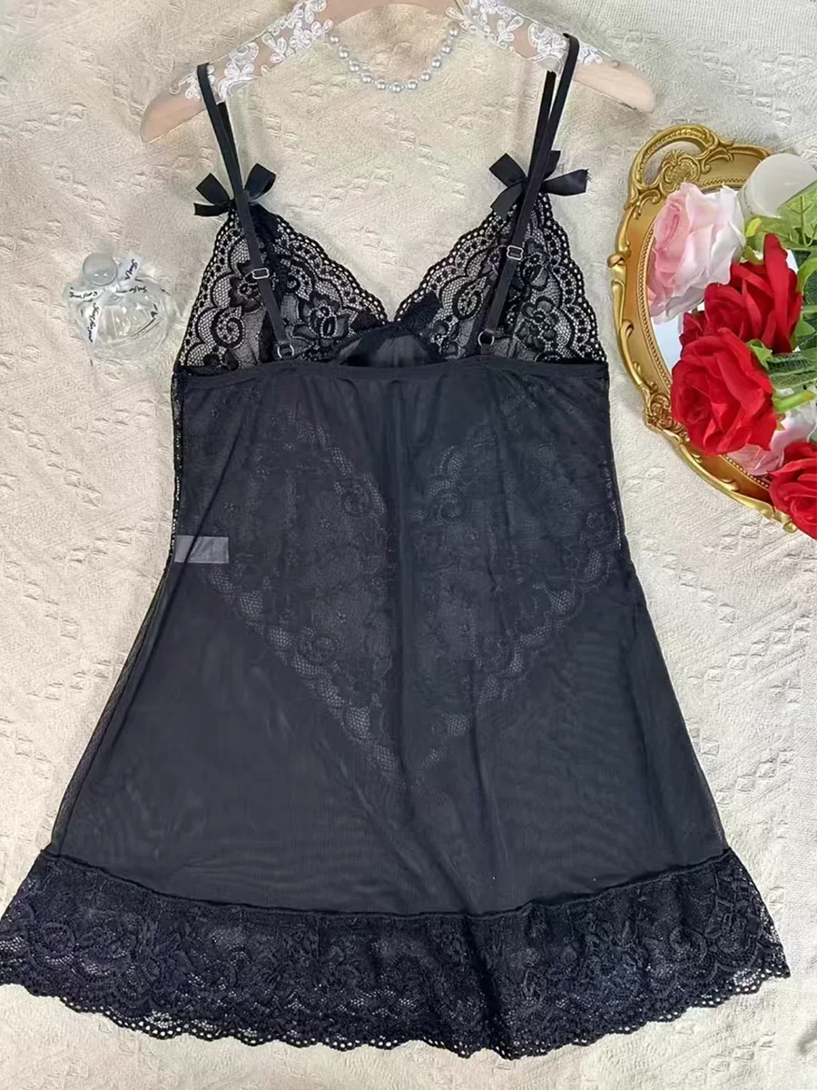 Erotic Lingerie Lace Flower Printed Underwear Suit Sexy Women Sheer Sleeveless Lingerie Set Female Sexy Lace Erotic Costumes