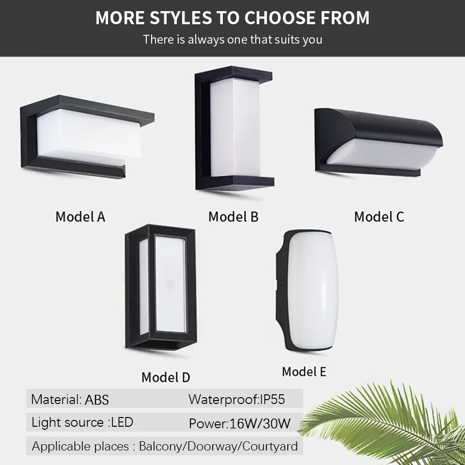 الجدار ضوء أضواء LED محس حركة داخلي في الهواء الطلق 85-265 فولت ABS أضواء مقاومة للماء غرفة الديكور الأجهزة المنزلية للشرفة المنزلية