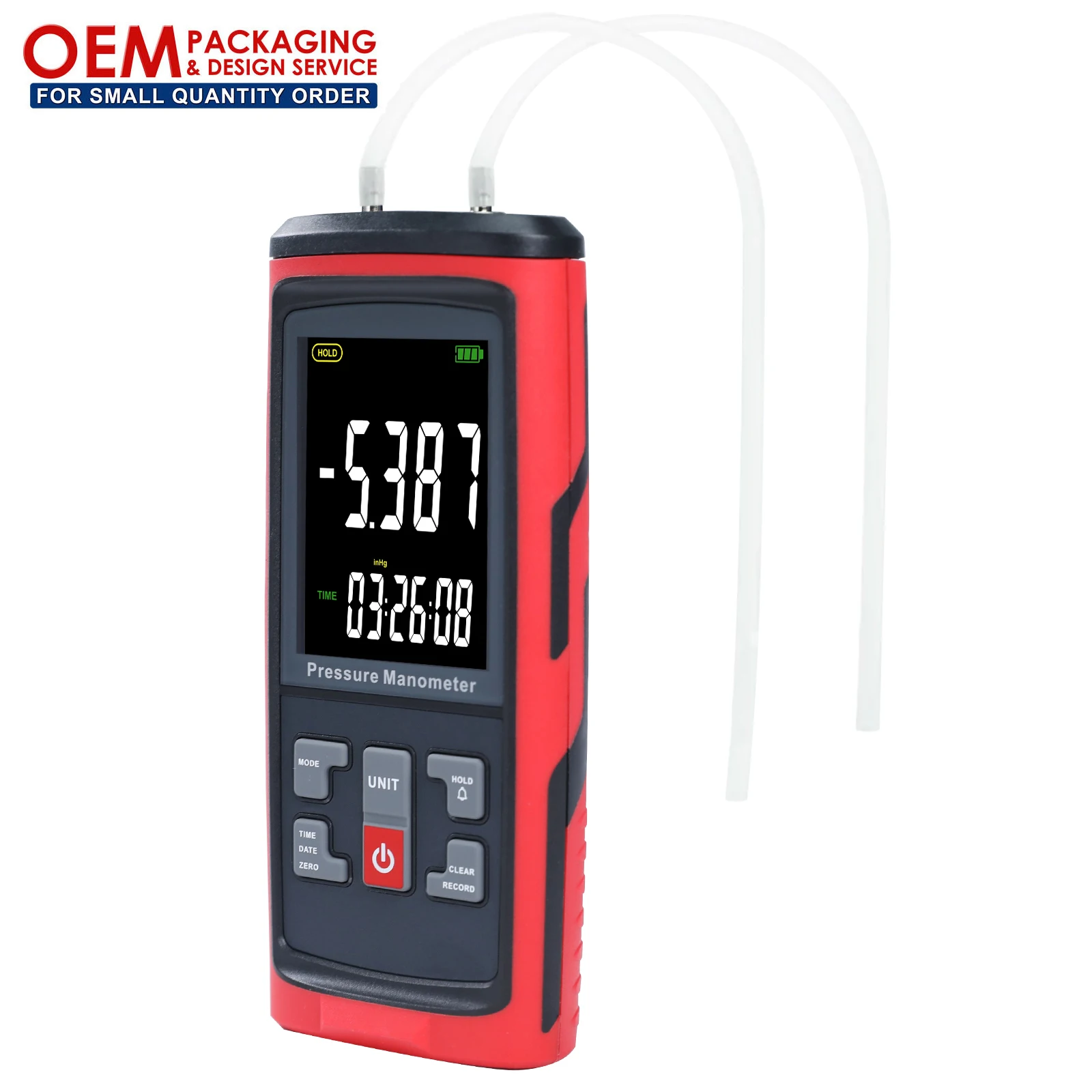 Digital Differential Pressure Manometer, 50 KPa Pressure Gauge HVAC Duct, Pneumatic Systems, Compressor, Pump & Tank (OEM)