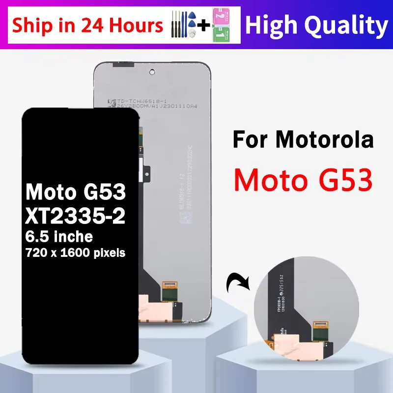 6.5\'\' High Quality For Motorola Moto G53 LCD Touch Panel Screen Digitizer Assembly For Motorola G53 LCD XT2335-2 Display Frame