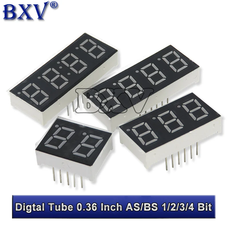 Ibuw 5PCS 0.36 Inch Led Display 7 Segment 1 Bit/2 Bit/3 Bit/4 Bit Digit Tube Red Common Cathode / Anode Digital 0.36 Inch LED