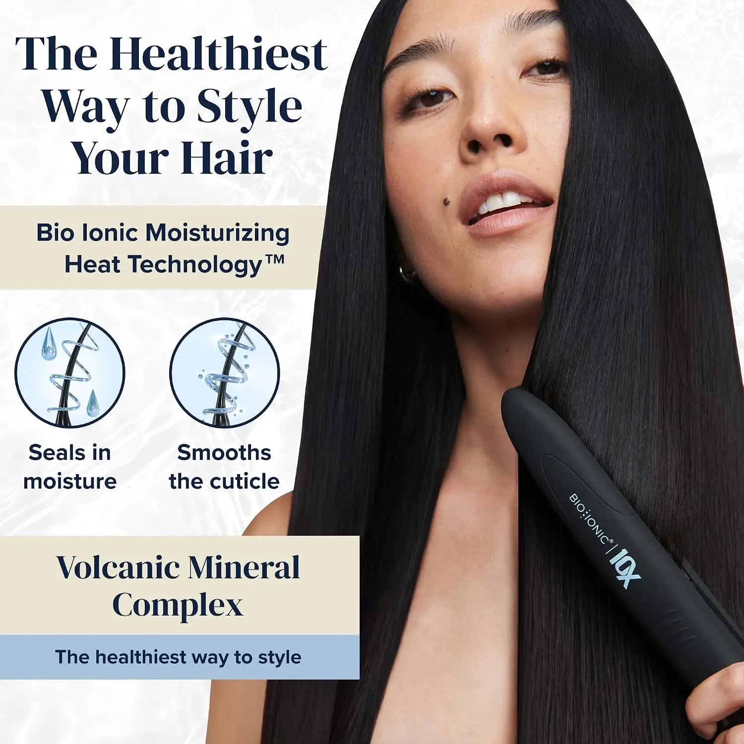 1 Inch Hair Straightener and Styling Iron with Moisturizing Heat Technology, Flat Iron for Quick 10-Minute Styling