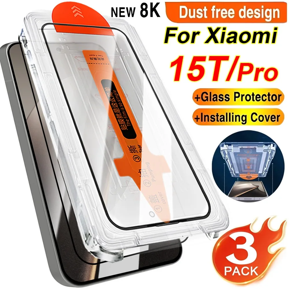 

1-3 упаковки, не требующая пыли, полное покрытие, закаленное стекло для Xiaomi 15T 15TPro, защитная пленка для экрана от царапин для Mi 15T Pro