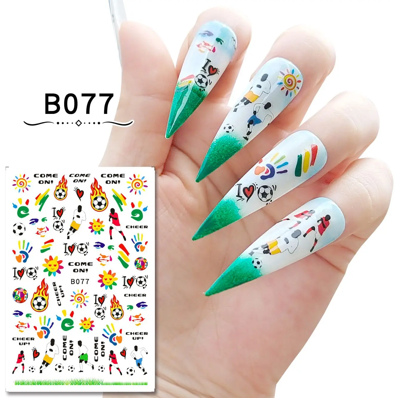 

1 PCS Sports Style Nail Art Decorations Stickers Rugby Basketball Football Soccer GameDecals Slider Wraps Manicure Decor Supply