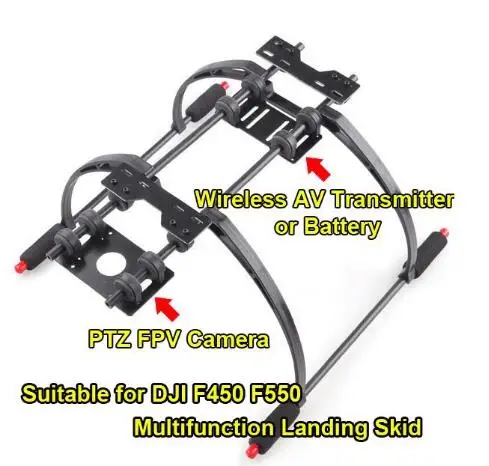 Universal DIY FPV ANTI-Vibration Multifunction Landing Skid Kit Compatible for DJI F450 F550 600 Quadcopter Hexacopter