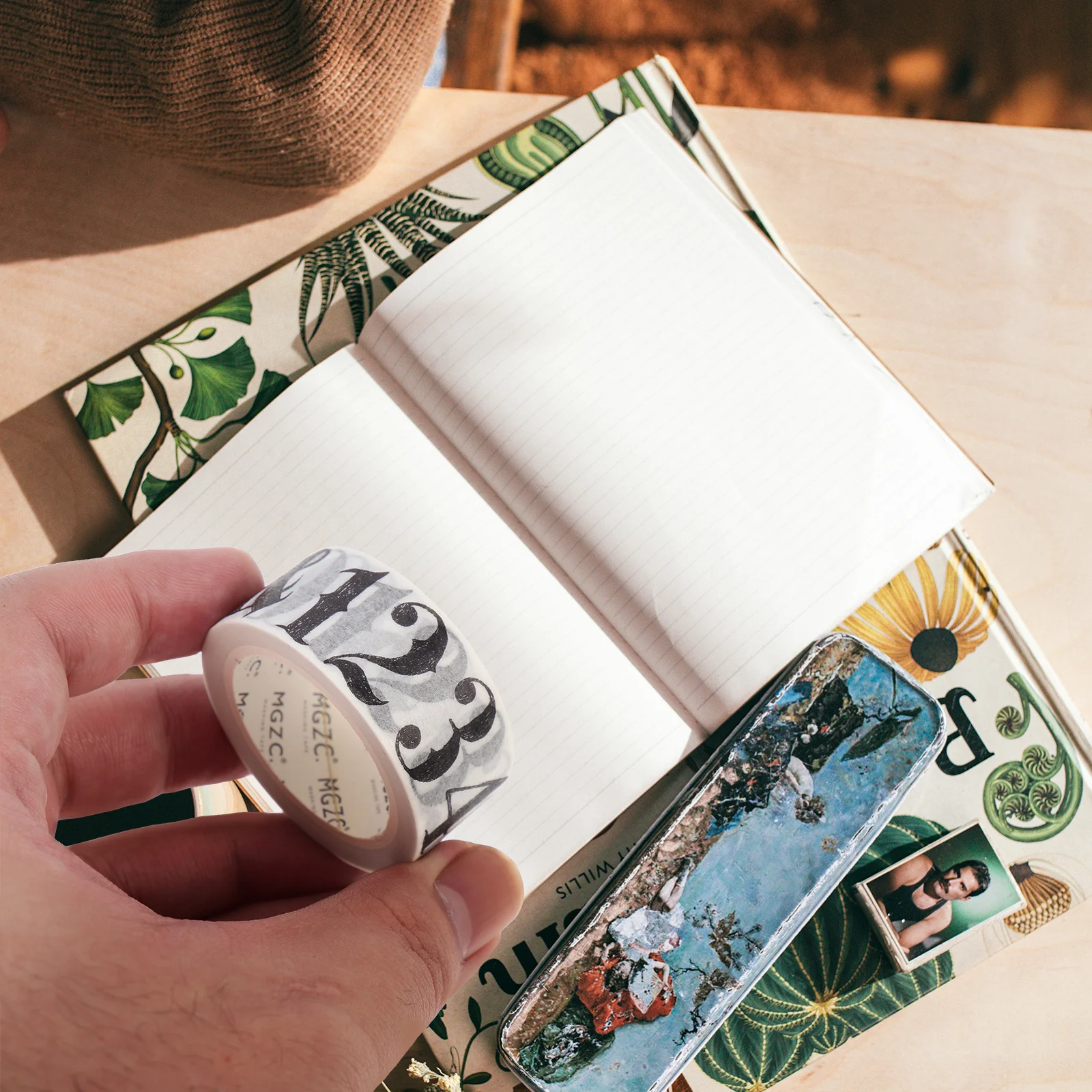 

4 Rolls Vintage Washi Tape 15mm Alphabet 20mm Number DIY Decorative Scrapbook Stickers for Journal Planner Arts