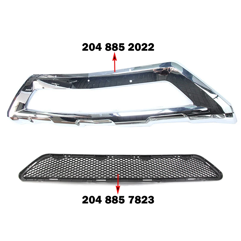 A2048852022 A2048852722 Front Bumper Chrome Chromium Trim Spoiler Diffuser For Mercedes Benz GLK X204 W204 GLK350 GLK250 GLK300