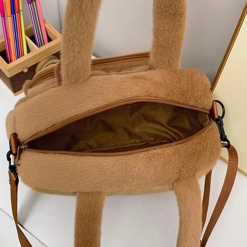 

A3PE Capybara Plush Bag Soft And Spacious Shoulder Bag For Daily Essential