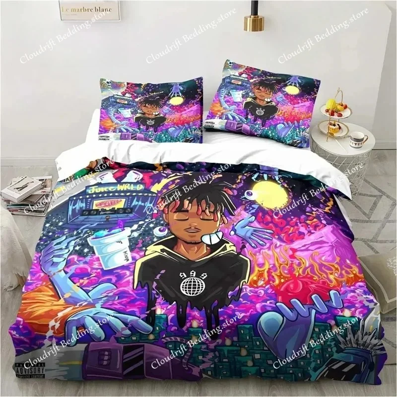 Rap Singer Juice Wrld 3D Print Bedding Set Single Twin Full Queen King Size Bed Set Adult Kid Bedroom Bedding Gift963