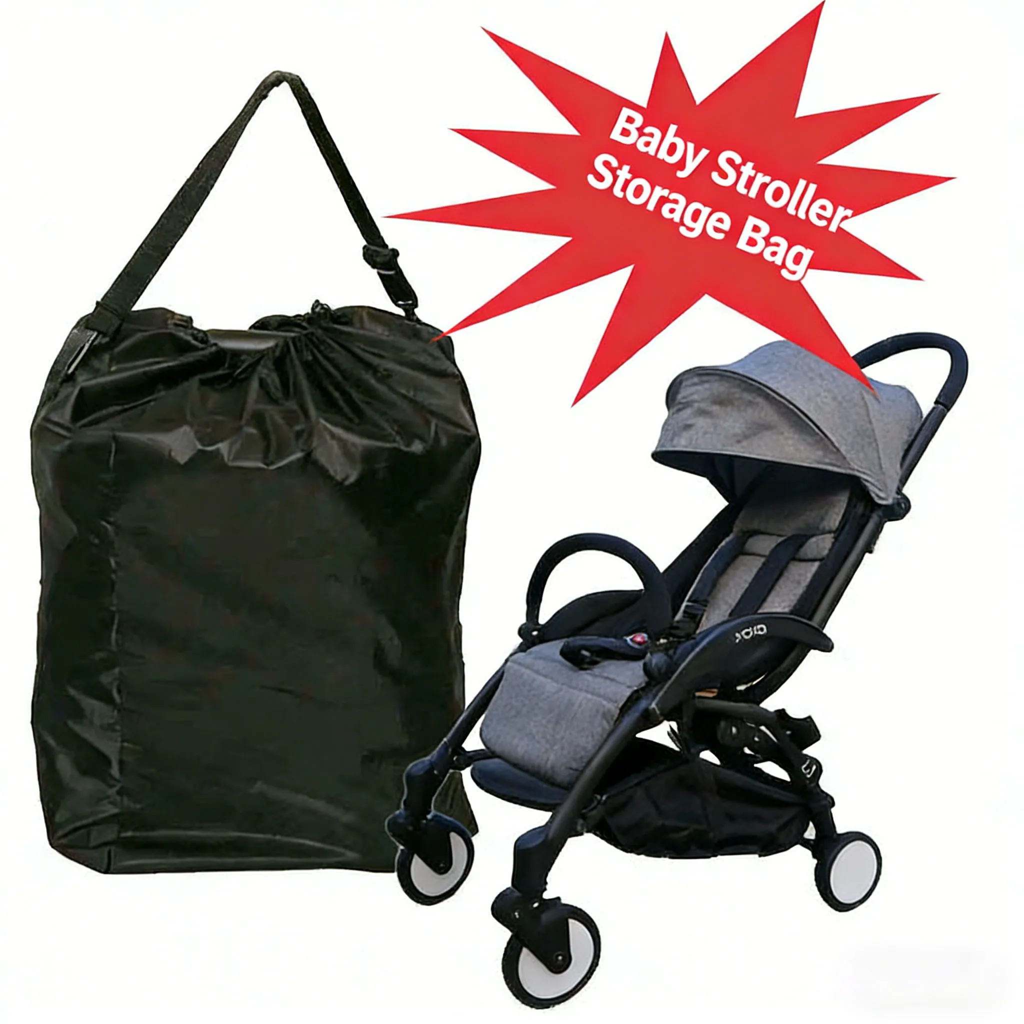 Universal Baby Stroller Accessory Bag, Dust Cover & Travel Check Bag, Ideal for Family Trips & Airport Outings