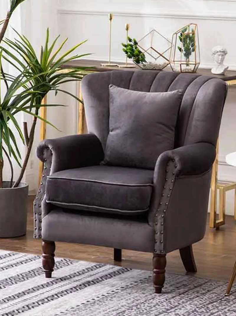 كرسي طعام للمقهى الأوروبي، أريكة قماشية لغرفة النوم، نادي الترفيه، كرسي النمر الأمريكي، غرفة المعيشة، فندق فردي قديم #2