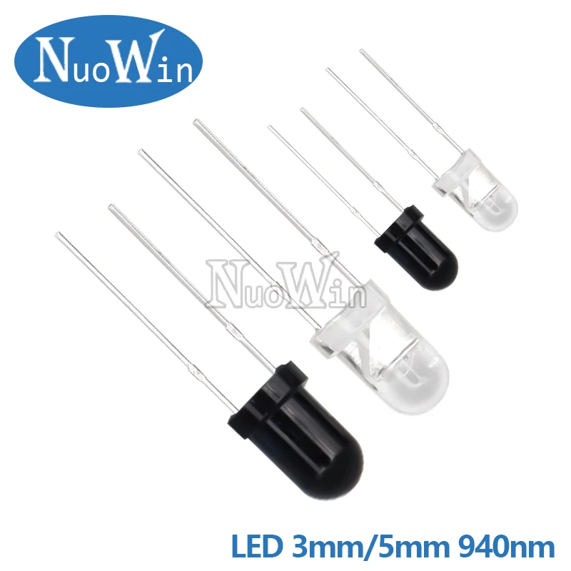 10 pairs 3mm 5mm 940nm LEDs Infrared Emitter and IR Receiver Diode for arduino