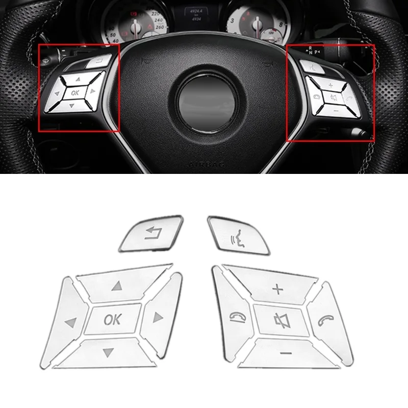 

Steering Wheel Button Switch Trim Cover Sticker For Mercedes Benz A B C E Ml Gl Cla Gla Glk Sl Slk Class W176 W246 W212 W204