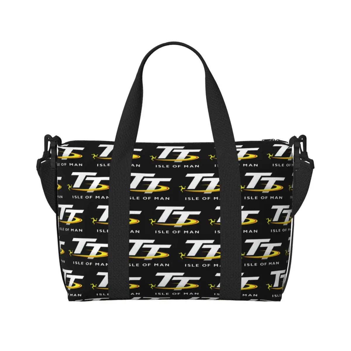 

Custom Motorcycle Sport Isle Of Man TT Races Beach Tote Bag Women Extra Large Gym Carry On Travel Shopping Bags