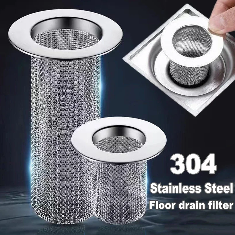 Floor Drain Filter Hair Catcher Stainless Steel Shower Sink Strainer Kitchen Bathroom Bathtub Sink Drains Anti-clog Mesh Filter