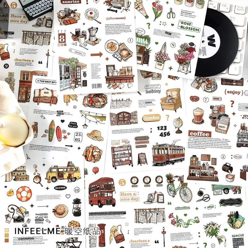 2sheets Vintage Small Items Stickers DIY Diary Album Planner Junk Journal Collage Material Scrapbooking Decoration Craft Sticker