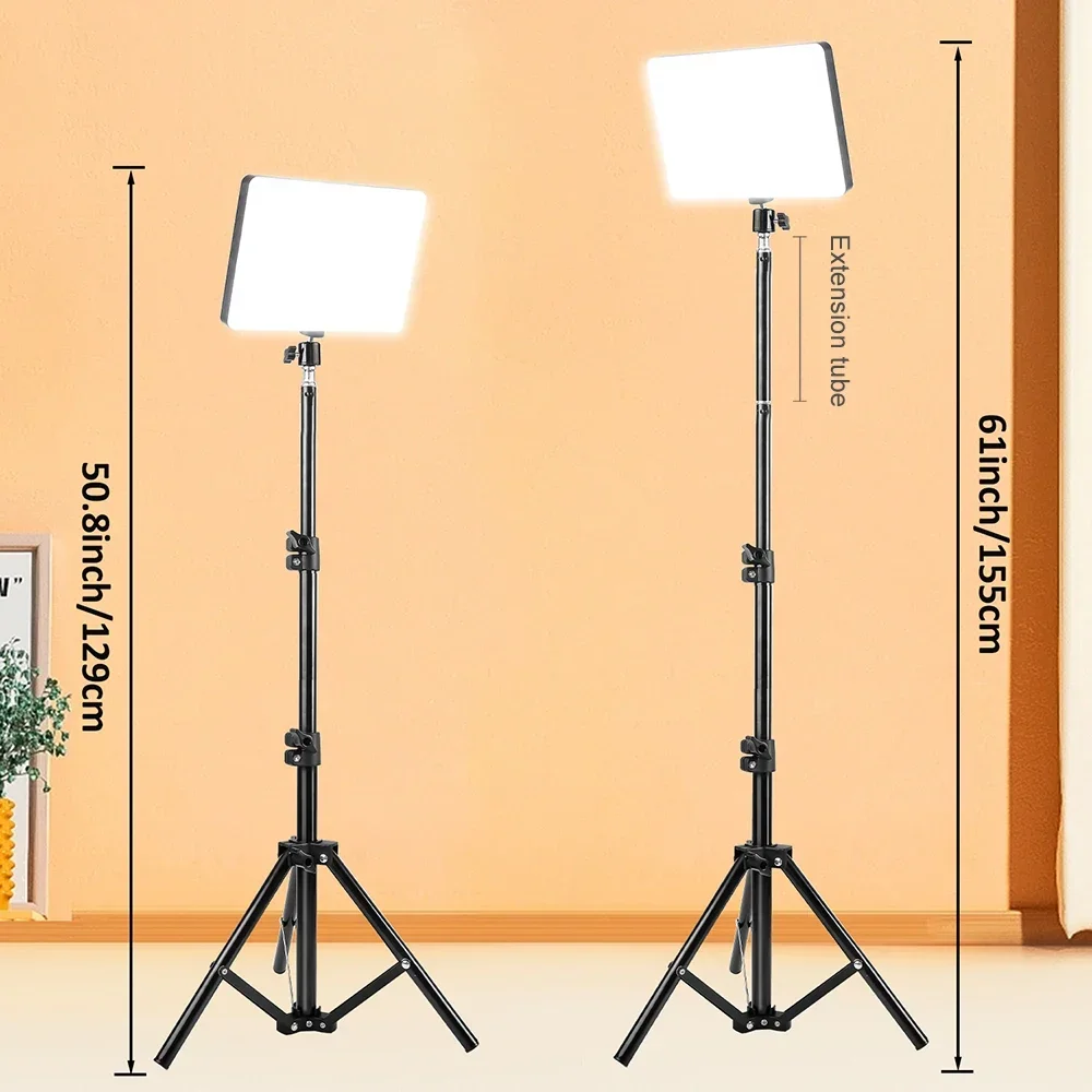 ZOMEI 11 Inch Dimmable LED Video Fill Light Lamp Key Lighting Panel with 110cm Tripod Stand 39cm Extension tube for Photography