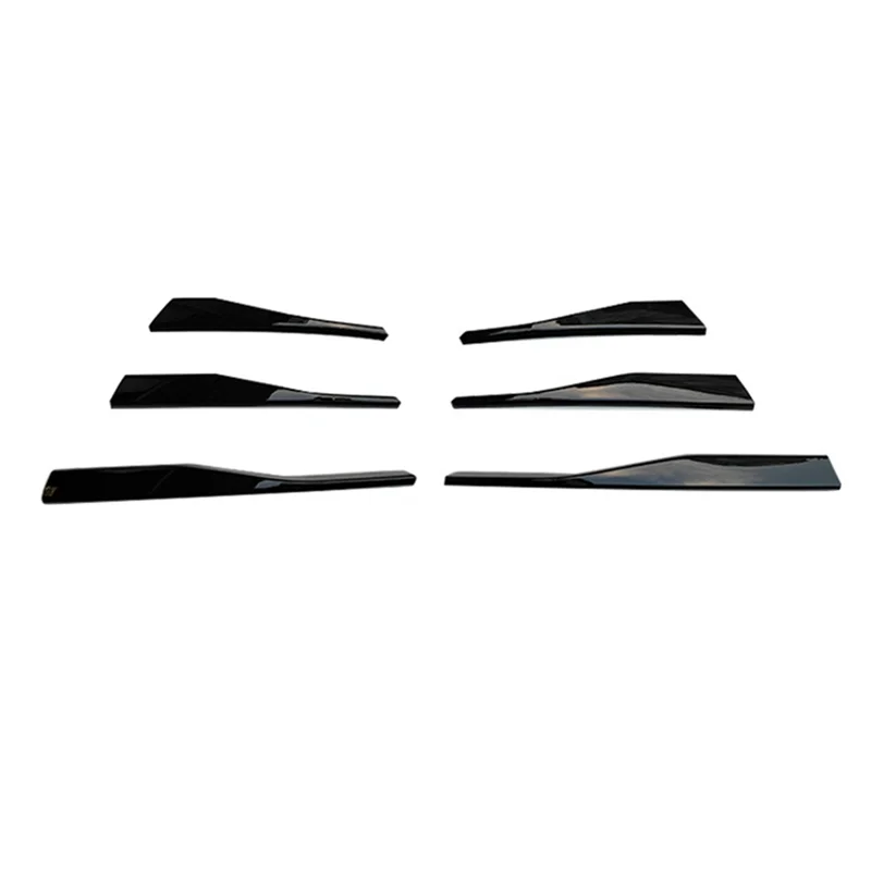 Car Glossy Black Front Bumper Spoiler Lower Grille Fog Light Eyebrow Covers Trim for-VW Golf MK8 2021 2022