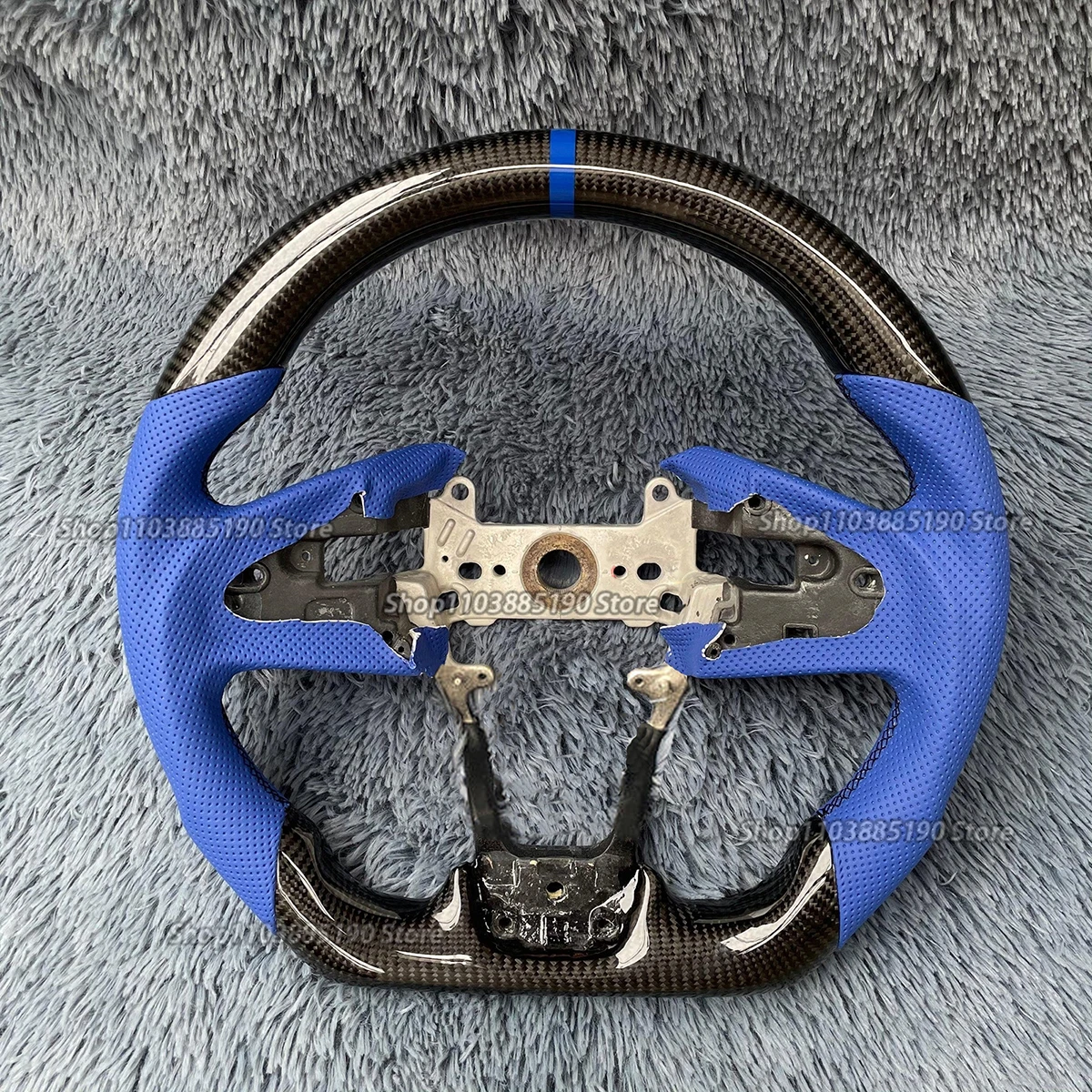 Руль для Honda Civic Gen 10th Type R FK8 2016 2017 2018 2019 2020 2021, автомобильный руль из углеродного волокна с синими полосками