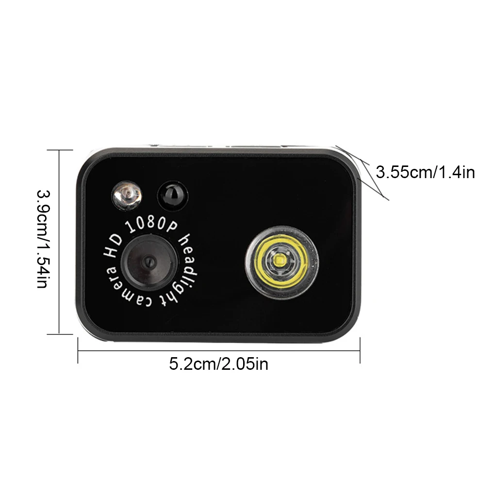 كاميرا برأس عالية الدقة بدقة 2 ميجابكسل بدون استخدام اليدين، مصباح LED منشط، مسجل POV للمغامرات الليلية الرياضية الخارجية